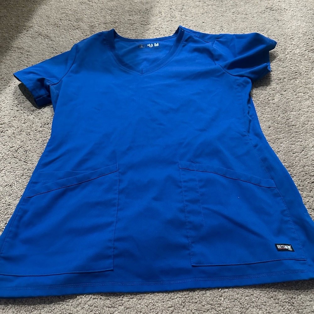 Greys Anatomy Blue V-Neck Scrub Top